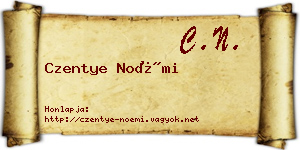 Czentye Noémi névjegykártya